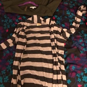 black and gray cardigan